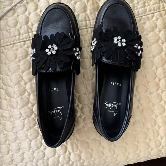 Christian Louboutin Black Leather Loafers - Picture 8 of 11